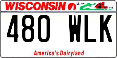WI license plate 480WLK