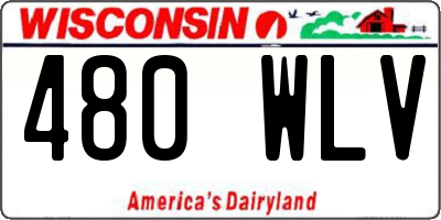 WI license plate 480WLV