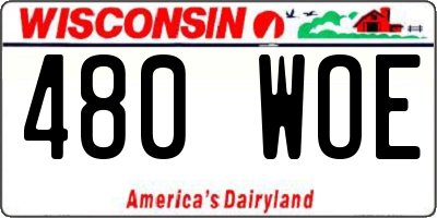 WI license plate 480WOE