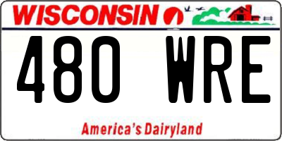 WI license plate 480WRE