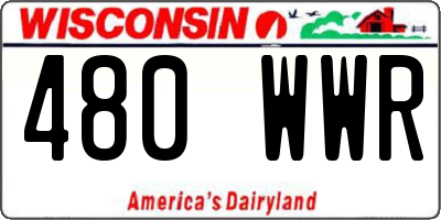 WI license plate 480WWR