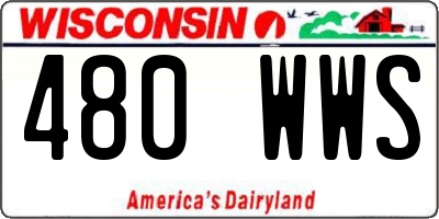 WI license plate 480WWS