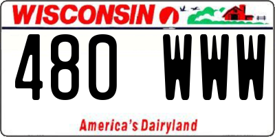 WI license plate 480WWW