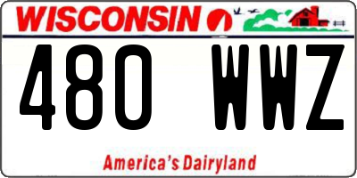 WI license plate 480WWZ