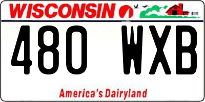 WI license plate 480WXB