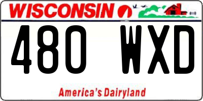 WI license plate 480WXD