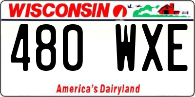 WI license plate 480WXE