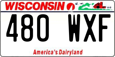 WI license plate 480WXF