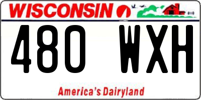 WI license plate 480WXH