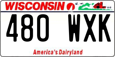 WI license plate 480WXK