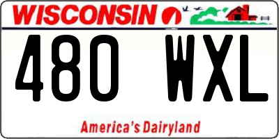 WI license plate 480WXL