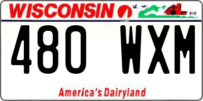 WI license plate 480WXM