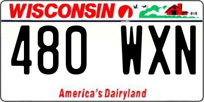 WI license plate 480WXN