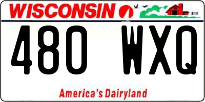 WI license plate 480WXQ