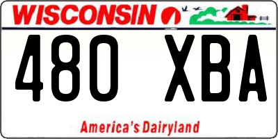 WI license plate 480XBA