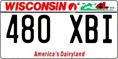 WI license plate 480XBI
