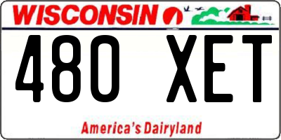 WI license plate 480XET