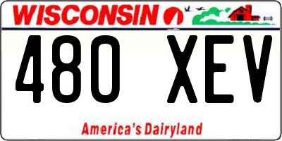 WI license plate 480XEV