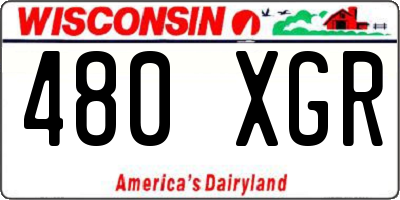 WI license plate 480XGR