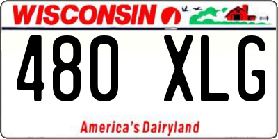 WI license plate 480XLG