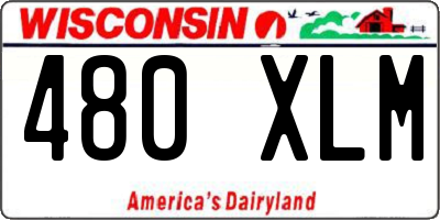 WI license plate 480XLM