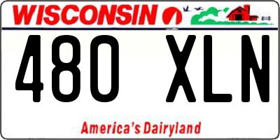 WI license plate 480XLN