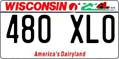 WI license plate 480XLO