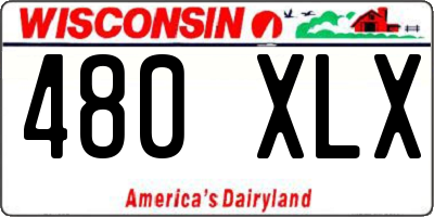 WI license plate 480XLX