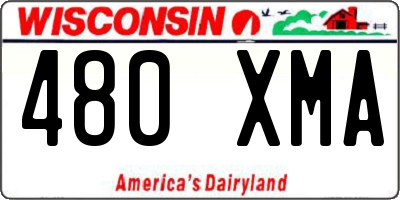 WI license plate 480XMA