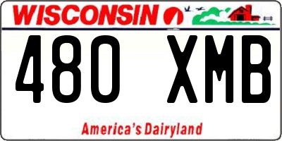 WI license plate 480XMB