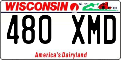 WI license plate 480XMD