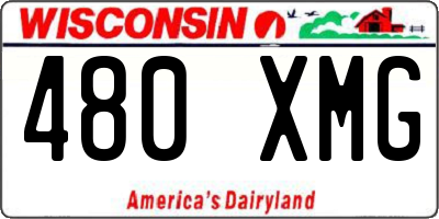 WI license plate 480XMG