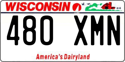 WI license plate 480XMN