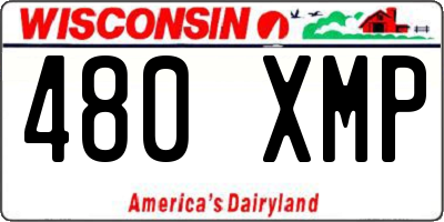 WI license plate 480XMP
