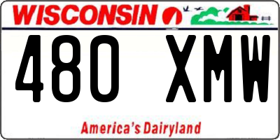 WI license plate 480XMW