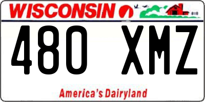 WI license plate 480XMZ