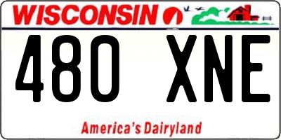 WI license plate 480XNE