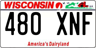 WI license plate 480XNF