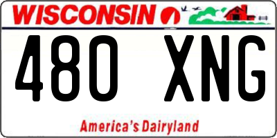 WI license plate 480XNG