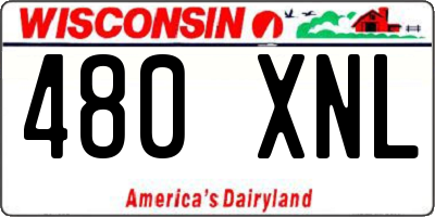 WI license plate 480XNL