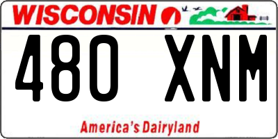 WI license plate 480XNM