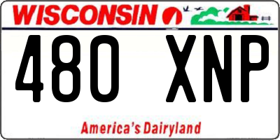 WI license plate 480XNP