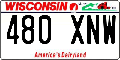 WI license plate 480XNW
