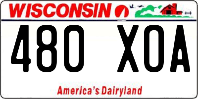 WI license plate 480XOA