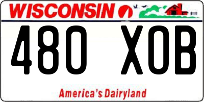 WI license plate 480XOB