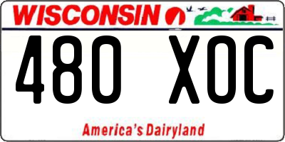 WI license plate 480XOC