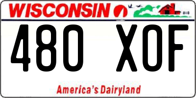 WI license plate 480XOF