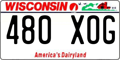WI license plate 480XOG