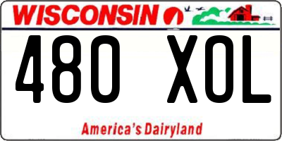 WI license plate 480XOL