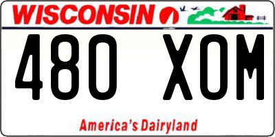 WI license plate 480XOM